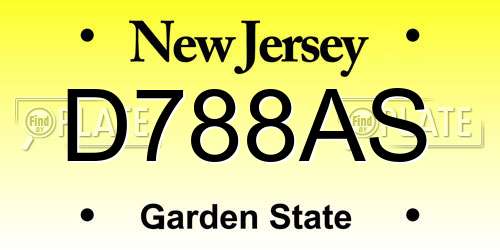 D788AS New Jersey License Plate