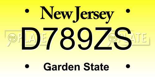 D789ZS New Jersey License Plate