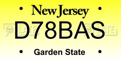 D78BAS New Jersey License Plate