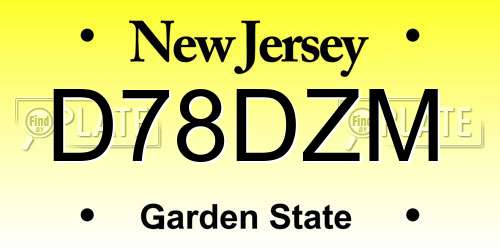 D78DZM New Jersey License Plate