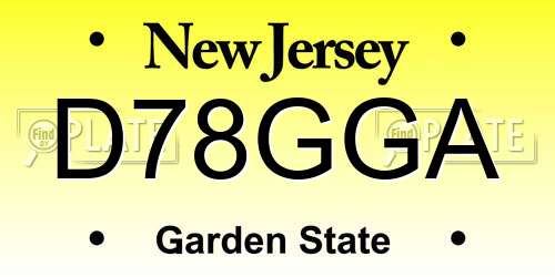 D78GGA New Jersey License Plate