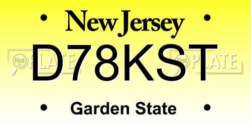 D78KST New Jersey License Plate