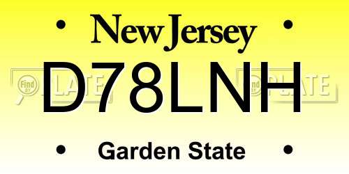 D78LNH New Jersey License Plate