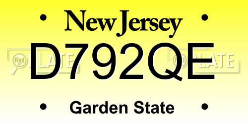 D792QE New Jersey License Plate