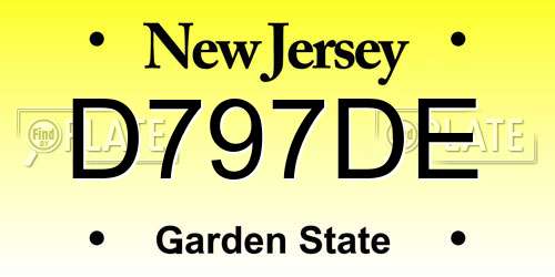 D797DE New Jersey License Plate