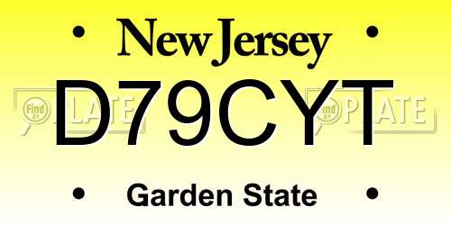 D79CYT New Jersey License Plate