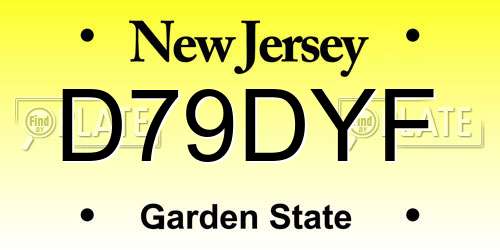 D79DYF New Jersey License Plate