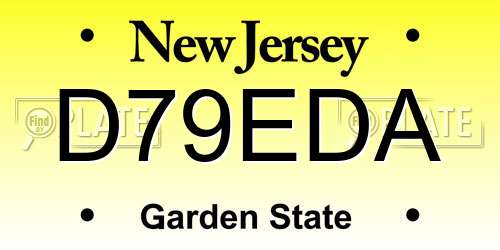 D79EDA New Jersey License Plate