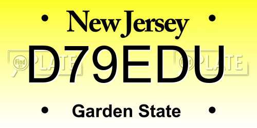 D79EDU New Jersey License Plate