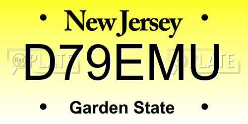 D79EMU New Jersey License Plate