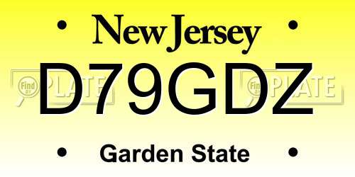 D79GDZ New Jersey License Plate