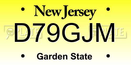 D79GJM New Jersey License Plate