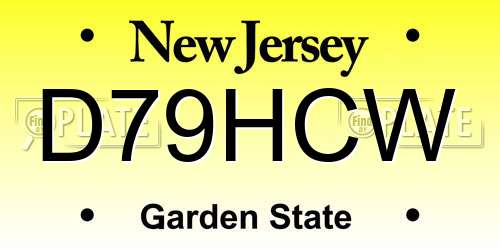 D79HCW New Jersey License Plate