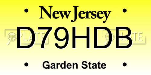 D79HDB New Jersey License Plate