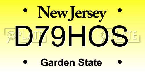 D79HOS New Jersey License Plate