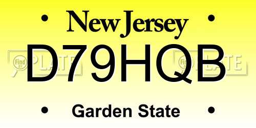 D79HQB New Jersey License Plate