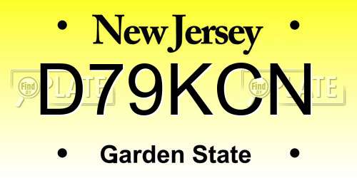 D79KCN New Jersey License Plate