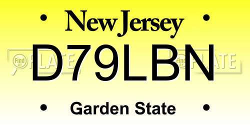 D79LBN New Jersey License Plate