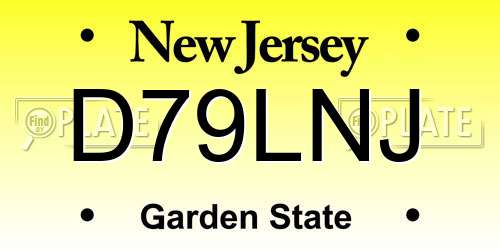 D79LNJ New Jersey License Plate