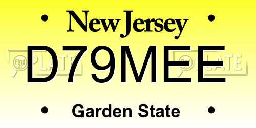 D79MEE New Jersey License Plate