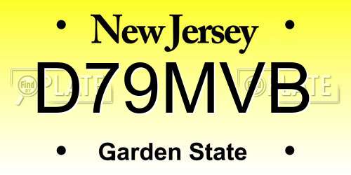 D79MVB New Jersey License Plate
