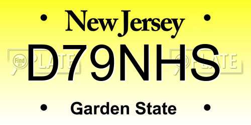 D79NHS New Jersey License Plate