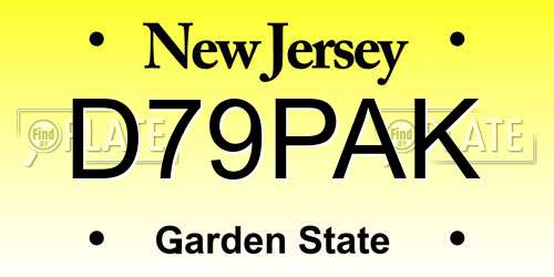 D79PAK New Jersey License Plate