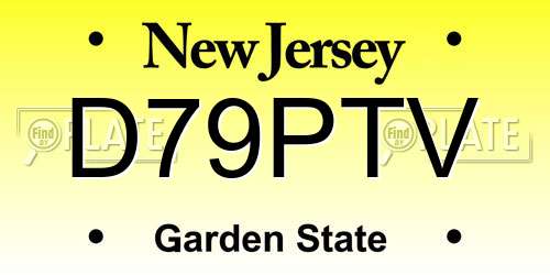 D79PTV New Jersey License Plate