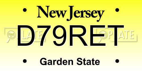 D79RET New Jersey License Plate