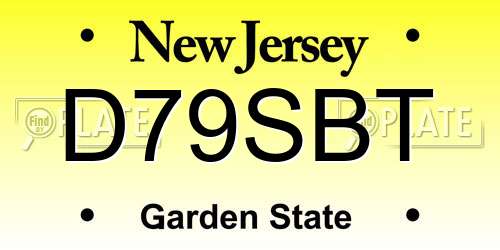 D79SBT New Jersey License Plate