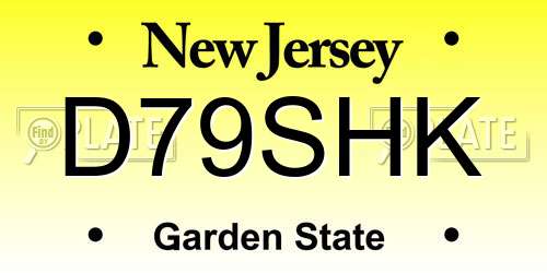 D79SHK New Jersey License Plate