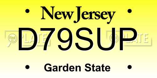 D79SUP New Jersey License Plate