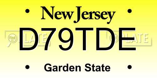 D79TDE New Jersey License Plate