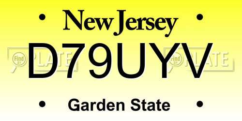 D79UYV New Jersey License Plate