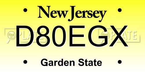D80EGX New Jersey License Plate