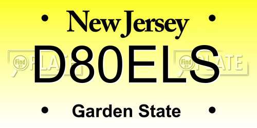 D80ELS New Jersey License Plate