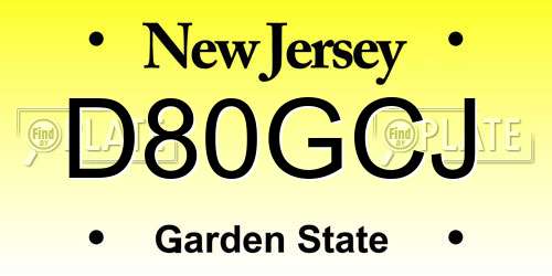 D80GCJ New Jersey License Plate