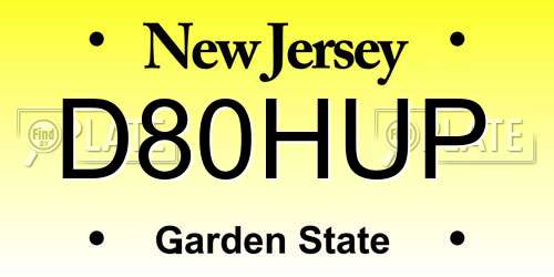 D80HUP New Jersey License Plate