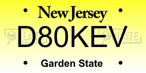 D80KEV New Jersey License Plate