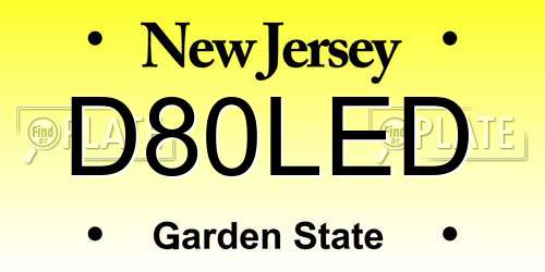 D80LED New Jersey License Plate