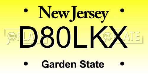 D80LKX New Jersey License Plate