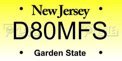 D80MFS New Jersey License Plate