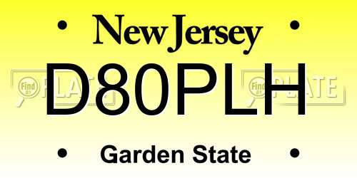 D80PLH New Jersey License Plate