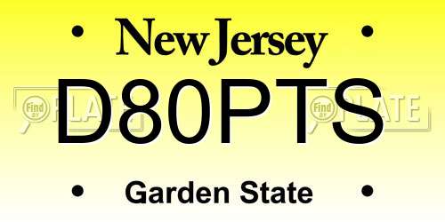 D80PTS New Jersey License Plate