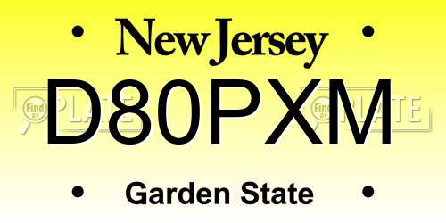 D80PXM New Jersey License Plate