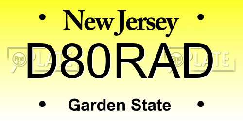 D80RAD New Jersey License Plate