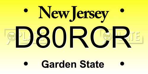 D80RCR New Jersey License Plate