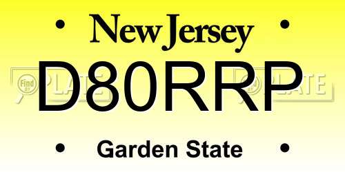 D80RRP New Jersey License Plate