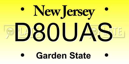 D80UAS New Jersey License Plate