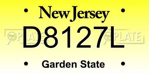 D8127L New Jersey License Plate